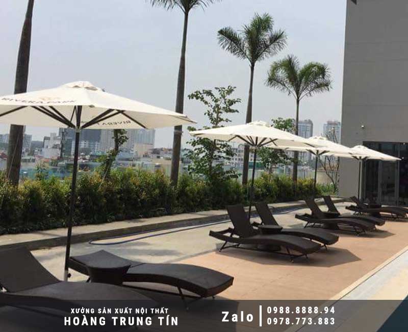 Giường tắm nắng nhựa giả mây HTT-12