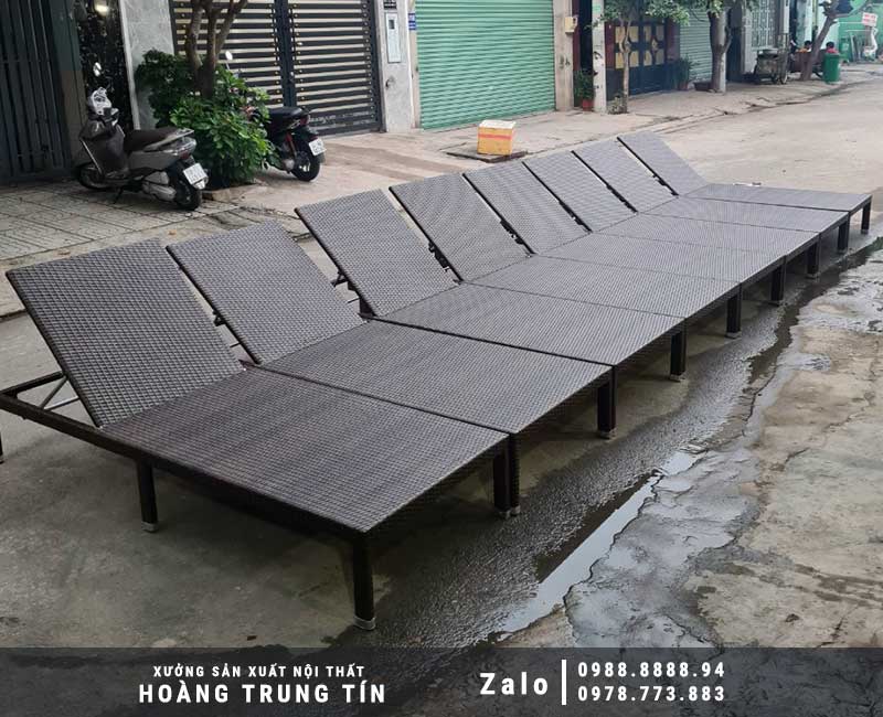 Giường tắm nắng nhựa giả mây HTT-06
