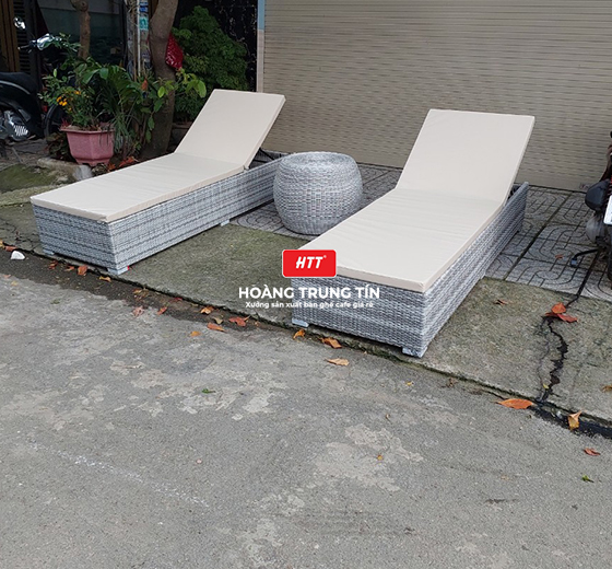Xưởng sản xuất Giường tắm nắng giả mây