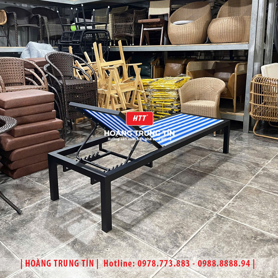 Giường tắm nắng nhôm lươi HTT01