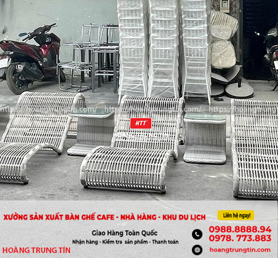 Xưởng sản xuất Giường tắm nắng giả mây