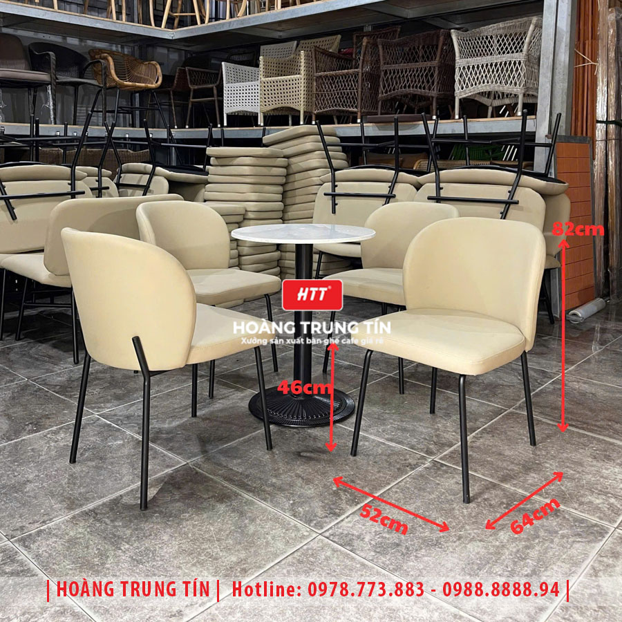 Bàn ghế cafe sắt nệm cao cấp HTT36