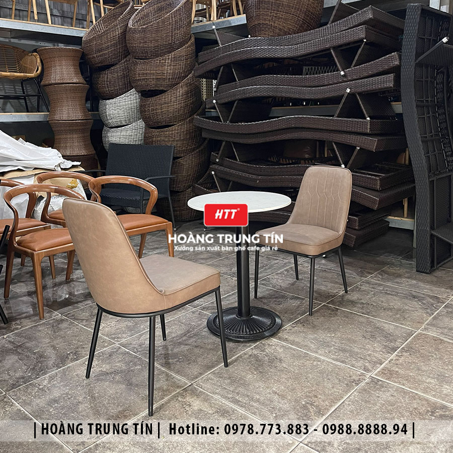 Bàn ghế cafe sắt nệm cao cấp HTT30