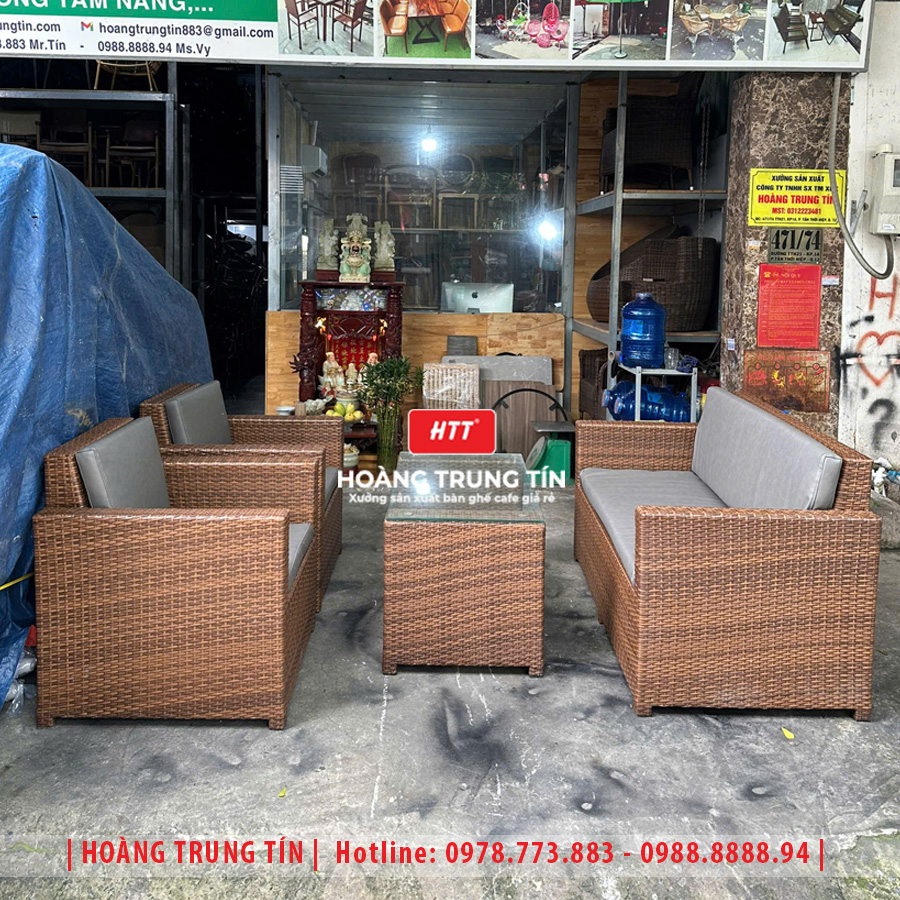 Sofa đan nhựa giả mây HTT097