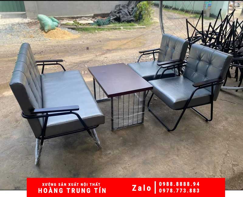 Bộ bàn ghế sofa sắt nệm HTT-02