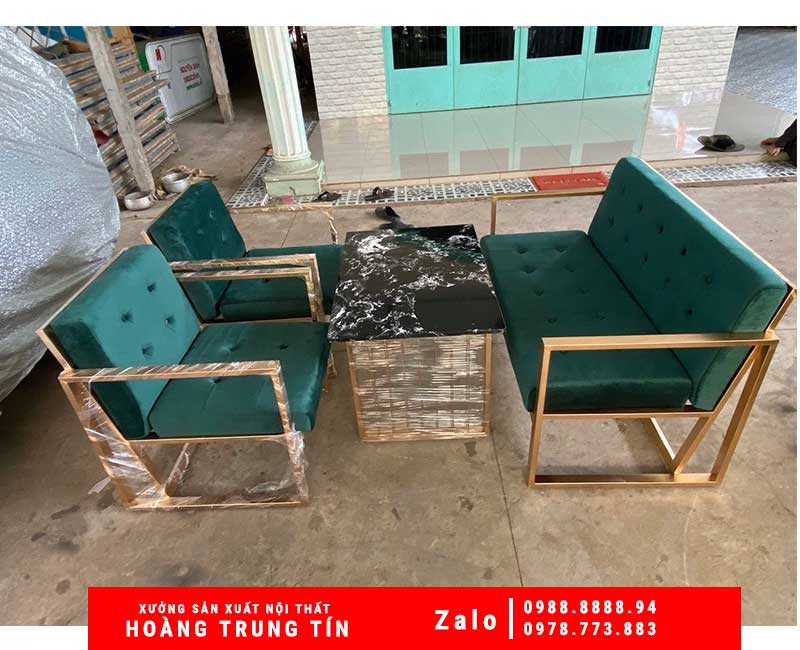 Bộ bàn ghế sofa sắt nệm HTT-02