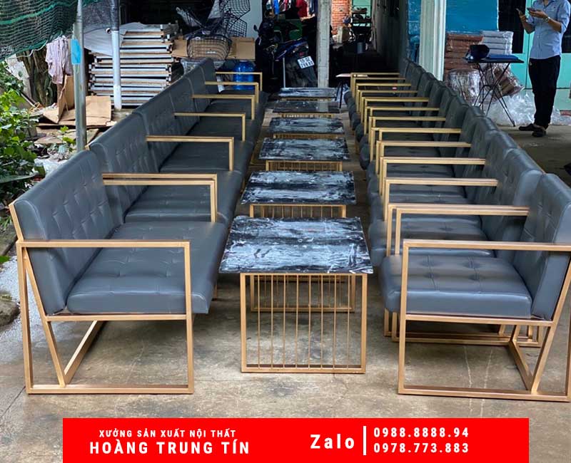Bộ bàn ghế sofa sắt nệm HTT-22