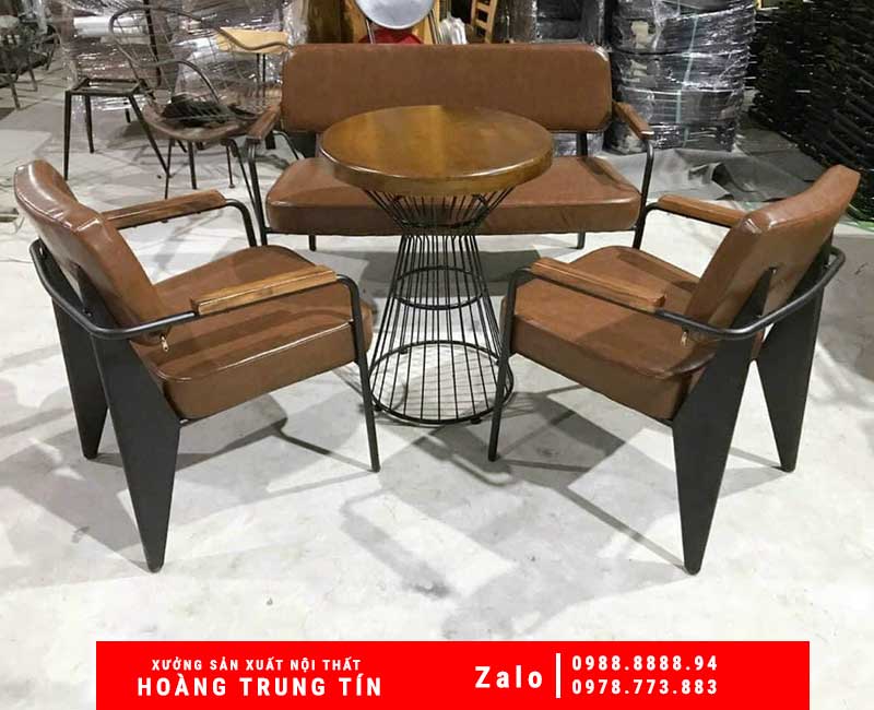 Bộ bàn ghế sofa sắt nệm HTT-02