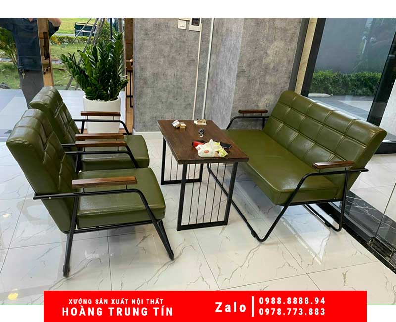 Bộ bàn ghế sofa sắt nệm HTT-02