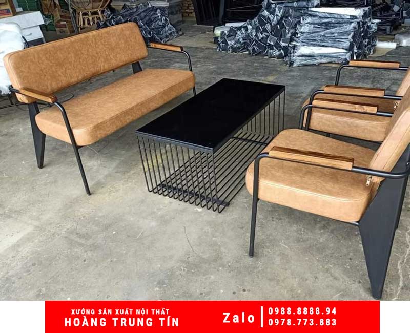 Bộ bàn ghế sofa sắt nệm HTT-02