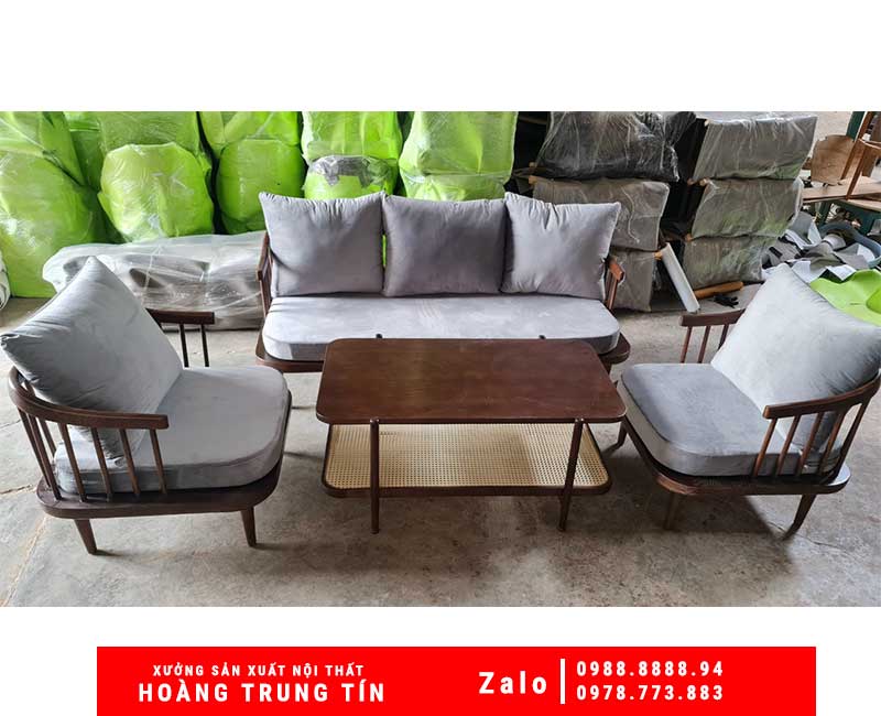 Bộ bàn ghế sofa sắt nệm HTT-07
