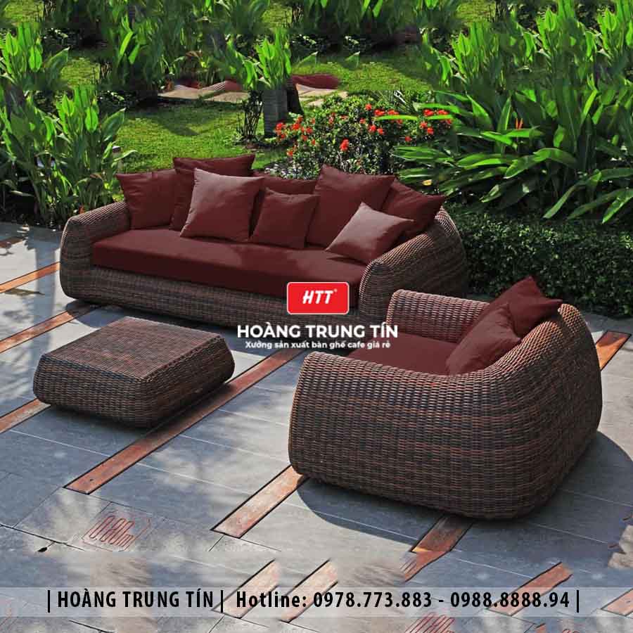 Sofa đan nhựa giả mây HTT16