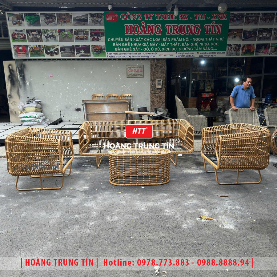 Sofa đan nhựa giả mây HTT087