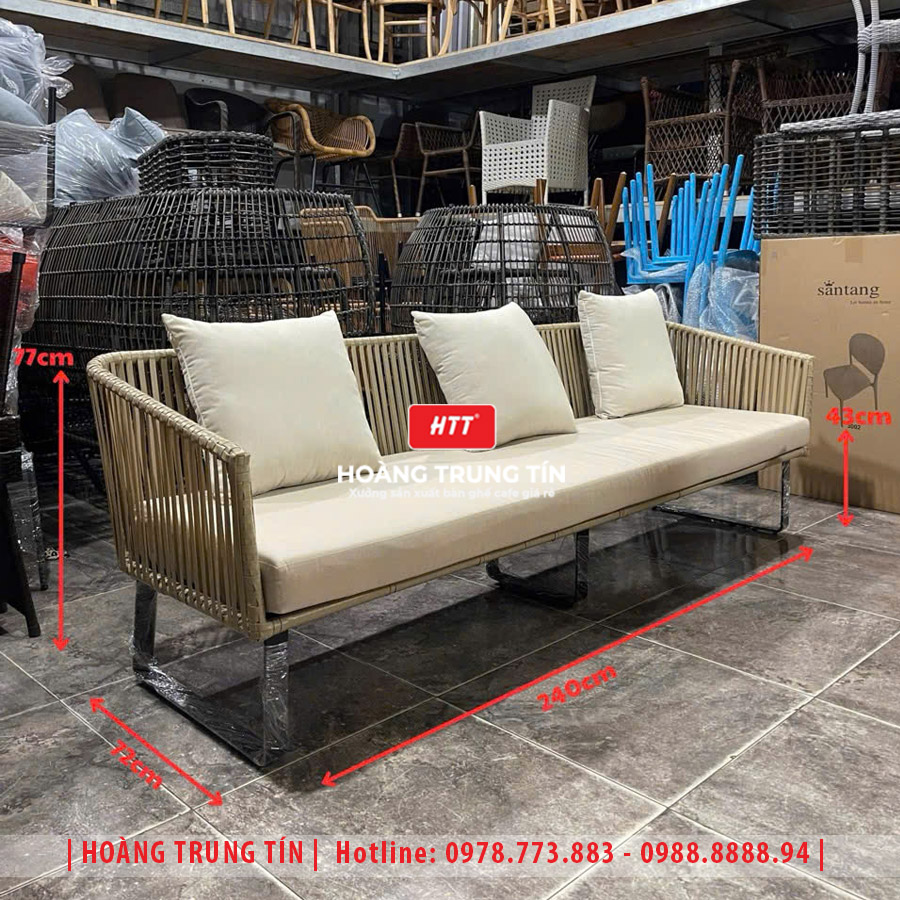 Sofa đan nhựa giả mây HTT089