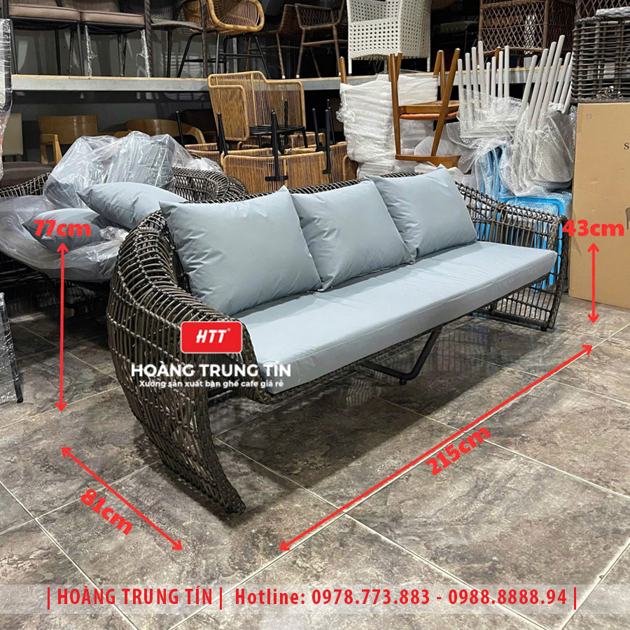 Sofa đan nhựa giả mây HTT090