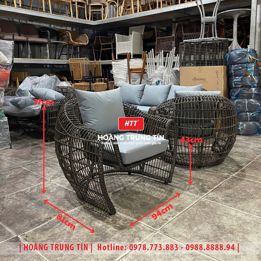 Sofa đan nhựa giả mây HTT090