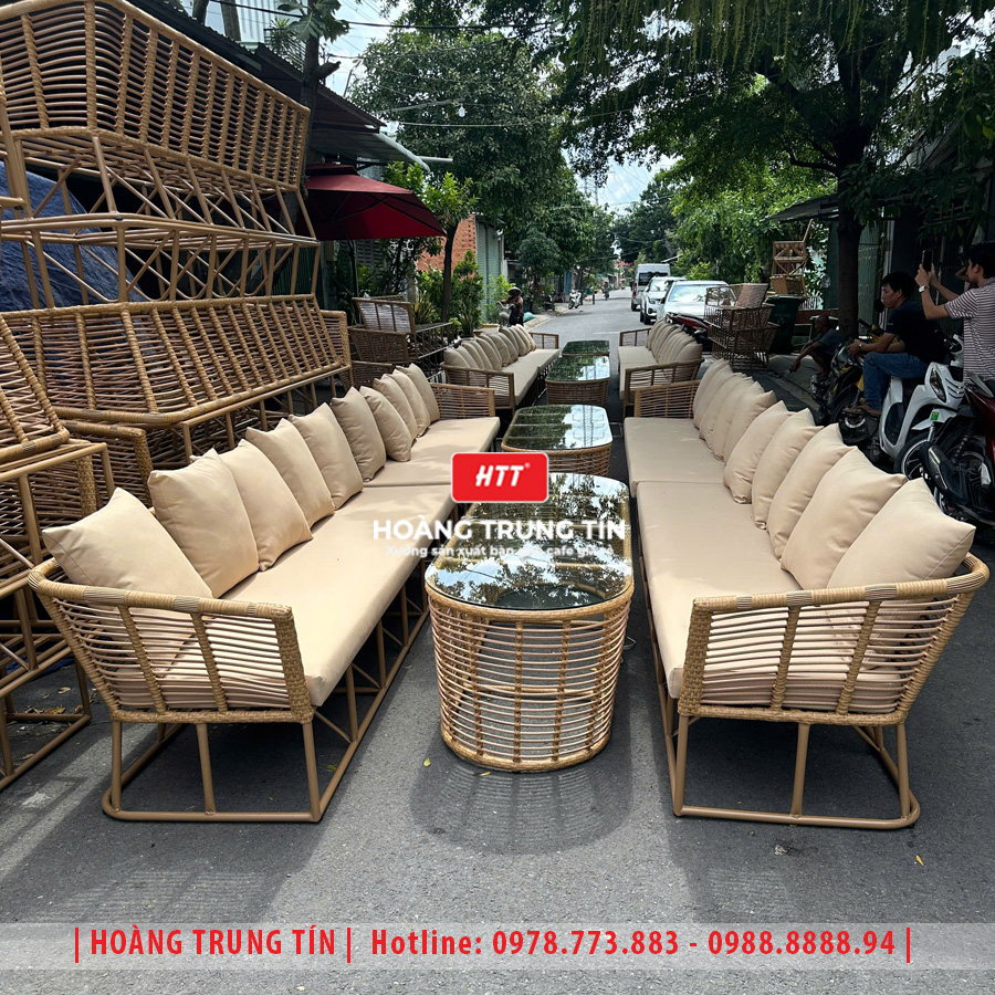 Sofa đan nhựa giả mây HTT40