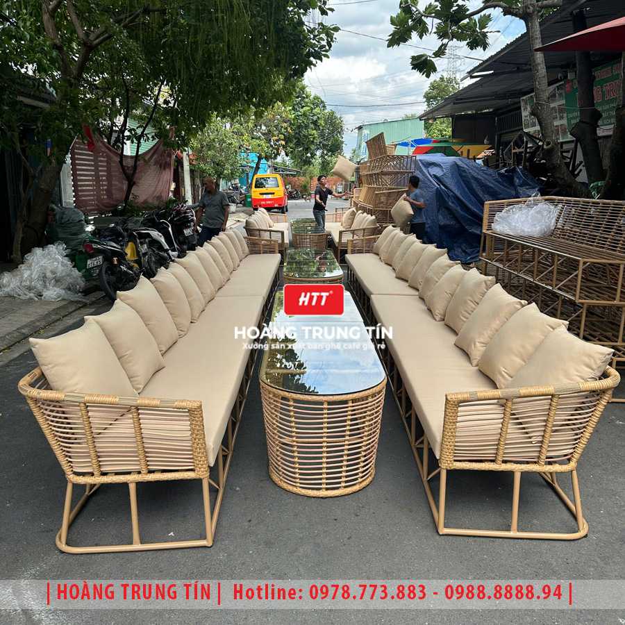 Sofa đan nhựa giả mây HTT41