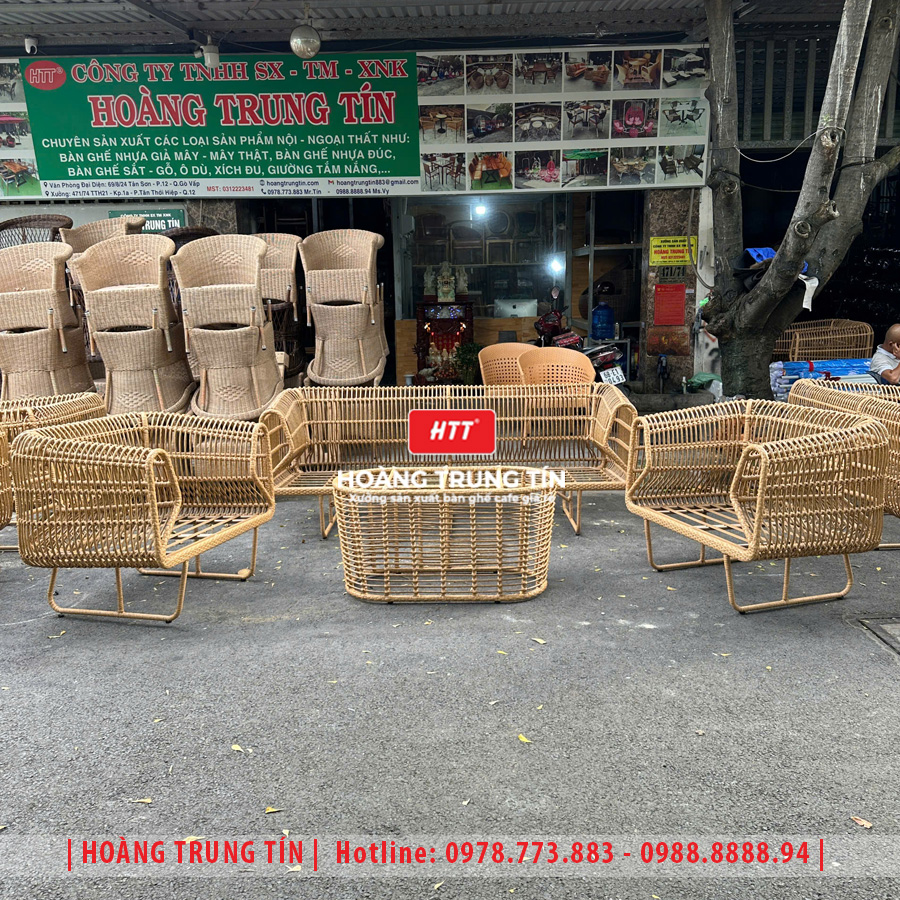 Sofa đan nhựa giả mây HTT095