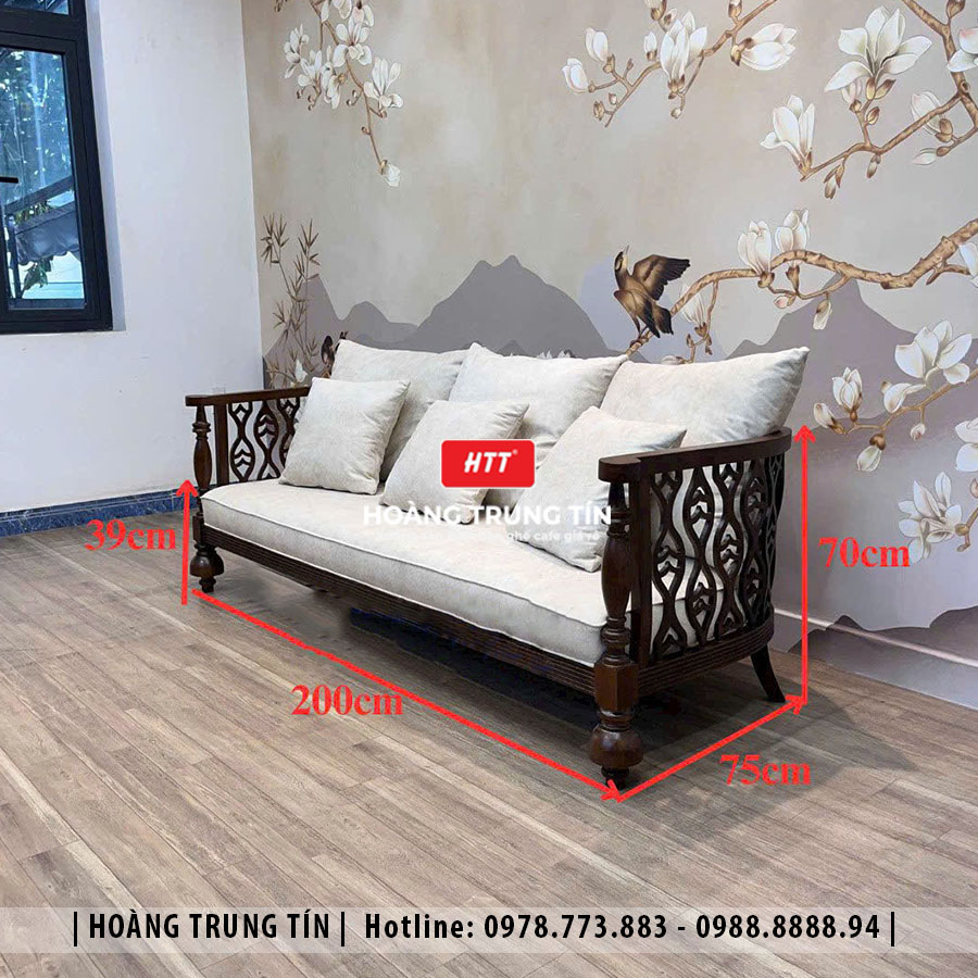 Sofa gỗ nệm cao cấp HTT05