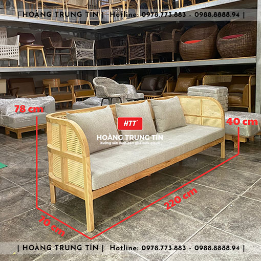 Sofa gỗ nệm cao cấp HTT01