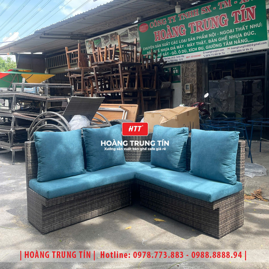 Sofa đan nhựa giả mây HTT096