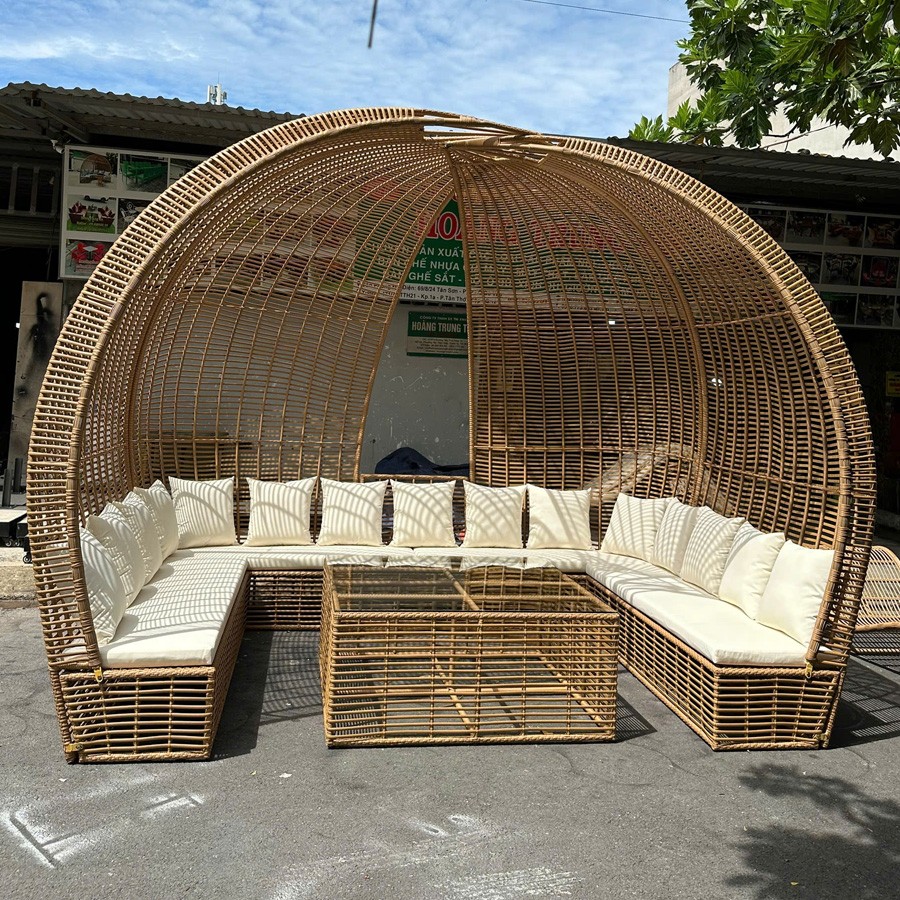 Sofa m&aacute;i v&ograve;m nhựa giả m&acirc;y m&acirc;y s&aacute;ng HTT-MV01 - g&oacute;c kh&aacute;c