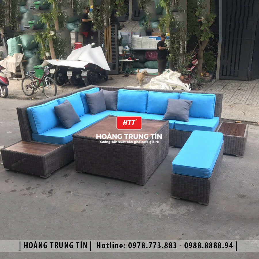 Sofa đan nhựa giả mây HTT05