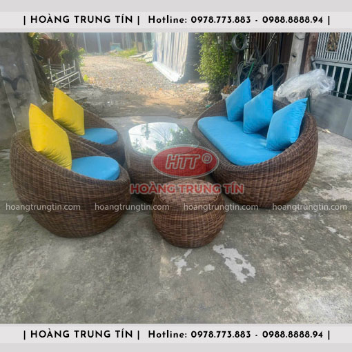 Sofa đan nhựa giả mây HTT007