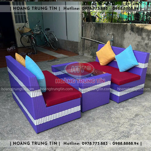 Sofa đan nhựa giả mây HTT009