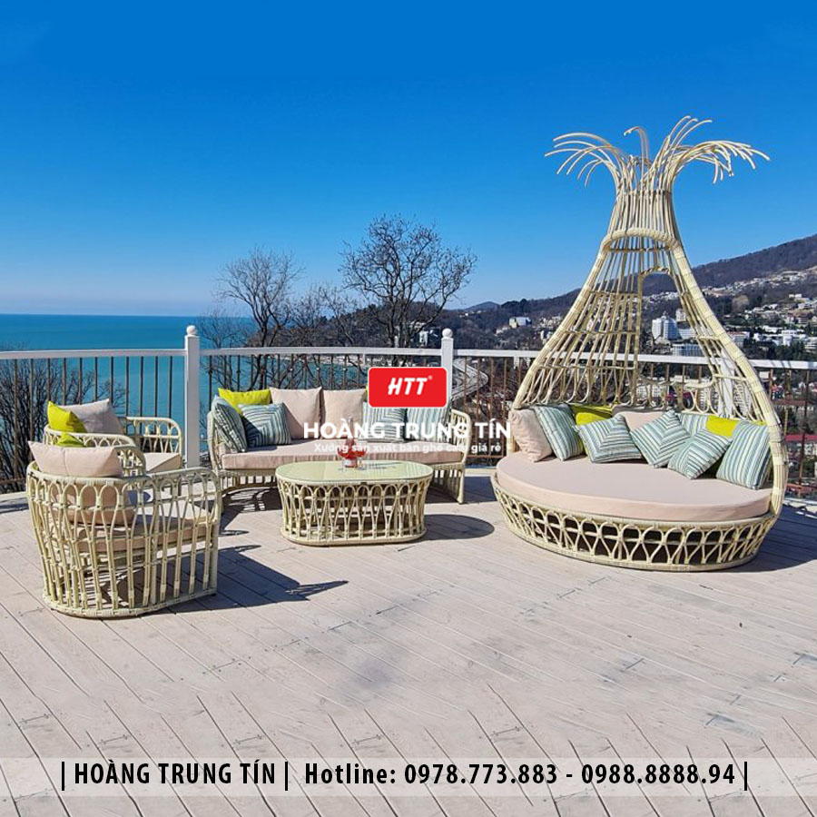 Sofa đan nhựa giả mây HTT069