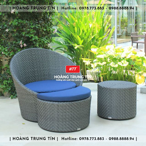 Sofa trứng đan nhựa giả mây HTT031