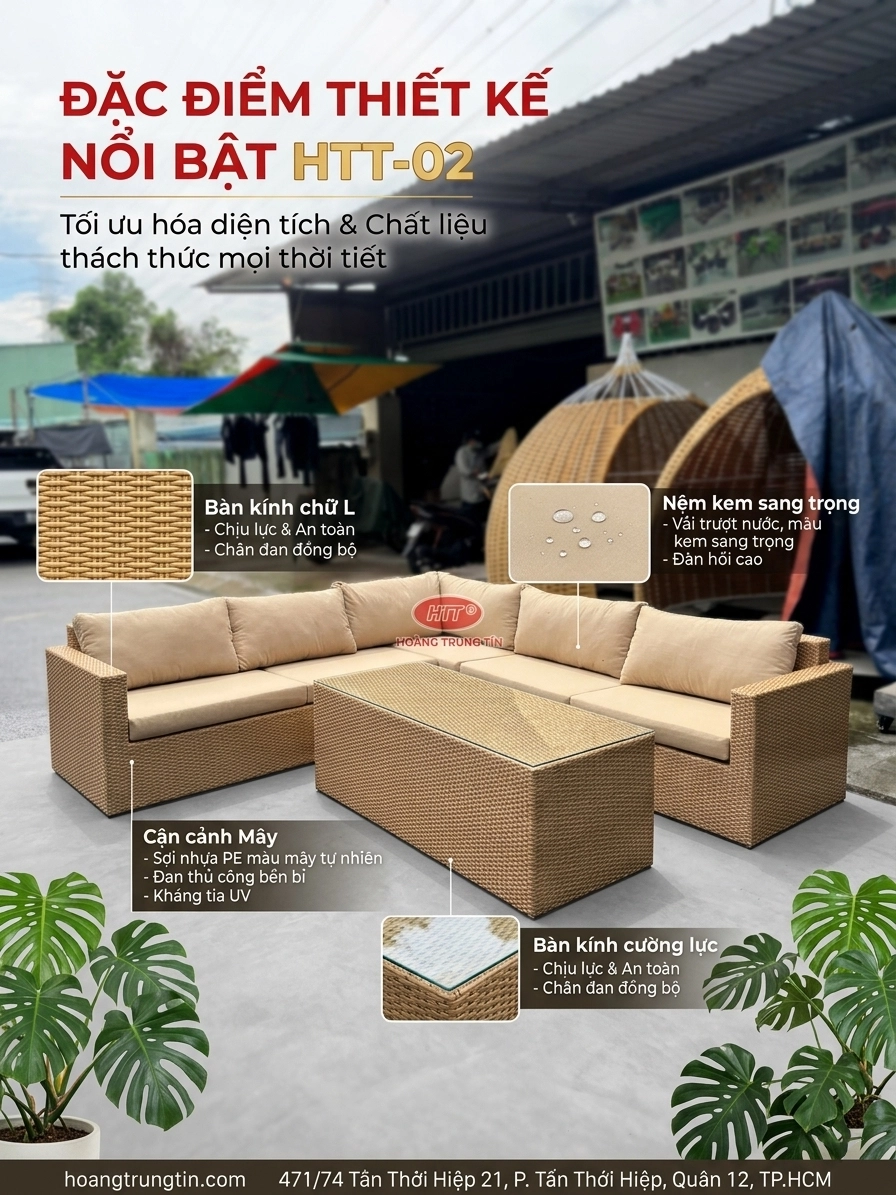 Sofa nhựa giả mây HTT 02 Sofa nhựa giả mây HTT 02