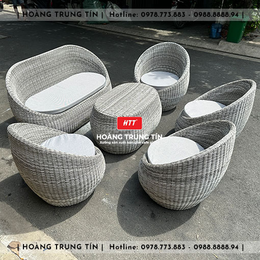 Sofa đan nhựa giả mây HTT053