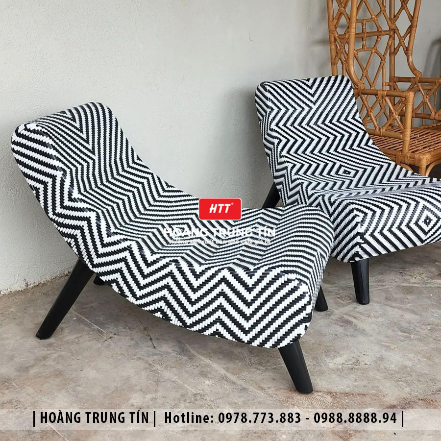 Ghế thư giãn đan nhựa giả mây HTT02