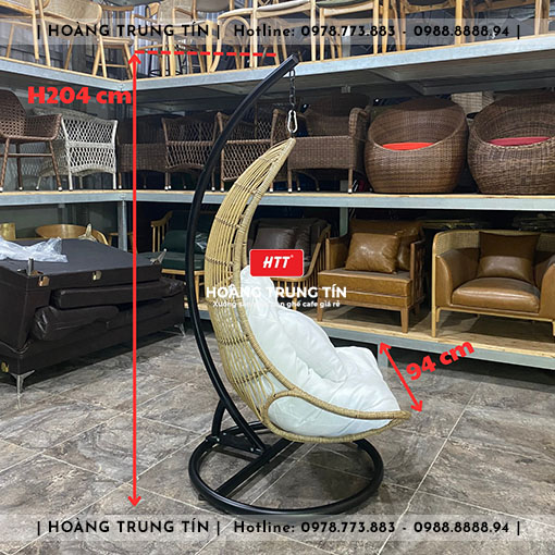 Xích đu đơn đan nhựa giả mây HTT001