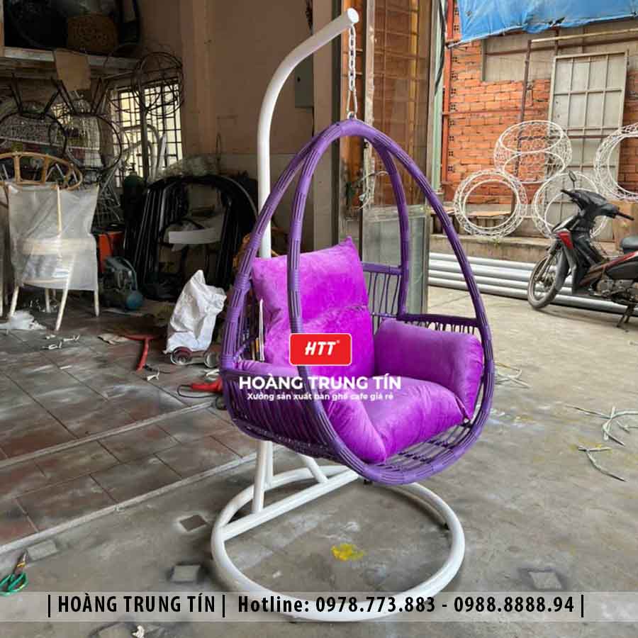 Xích đu đơn đan nhựa giả mây HTT01