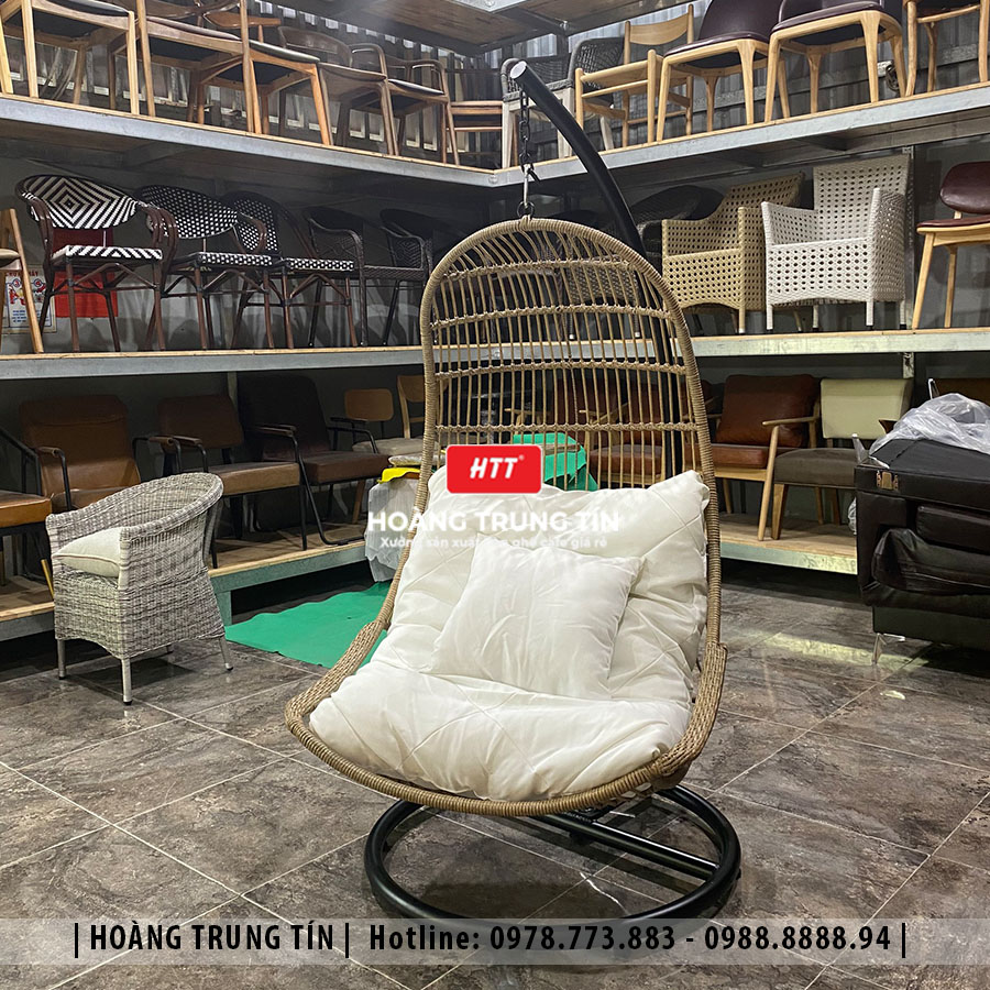 Xích đu đơn đan nhựa giả mây HTT001