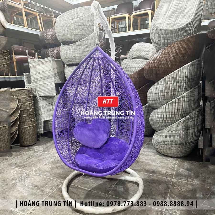 Xích đu đơn đan nhựa giả mây HTT002