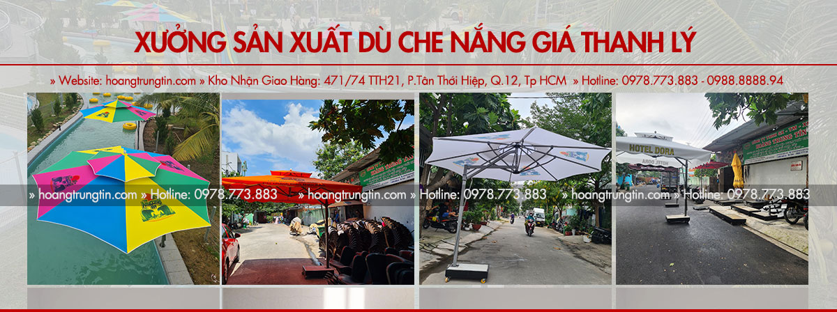 Dù cafe che nắng lệch tâm vuông 3m HTT-05