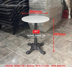 Bàn cafe chân sắt mặt đá HTT02