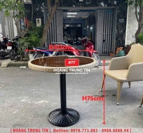 Bàn cafe đan nhựa mây HTT01