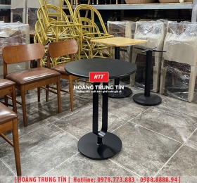 Bàn cafe chân sắt mặt đá HTT04