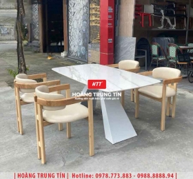 Bàn ghế ăn gỗ nệm cao cấp HTT27