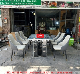 Bàn ghế nhà hàng sắt nệm cao cấp HTT02