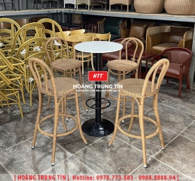 Ghế bar đan nhựa mây ngoài trời HTT004
