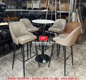 Bàn ghế bar sắt nệm HTT03