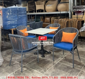 Bàn ghế cafe nhựa giả mây HTT104