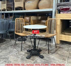 Bàn ghế cafe nhựa giả mây HTT105