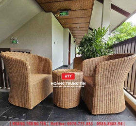 Bàn ghế cafe nhựa giả mây HTT077